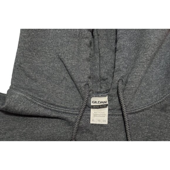 Gildan Heavy Blend Hoodie XL Dark Gray Designs Justice Graphic Sweatshirt Ethos - Picture 4 of 6